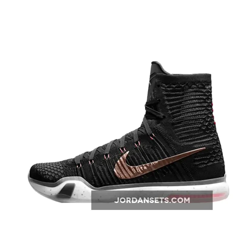 Nike Kobe 10 Elite 'Rose Gold' Black/White/Hot Lava 718763-091 - kobe 10 rose gold