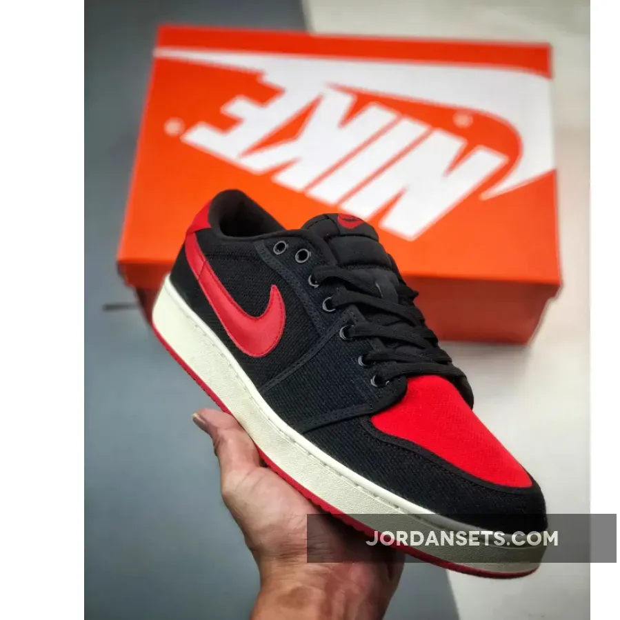 Air Jordan 1 KO Low Bred Black/Varsity Red-White DX4981-006