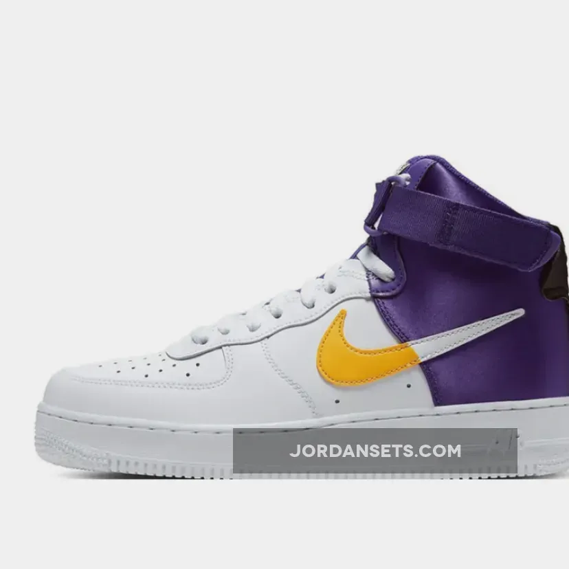 NBA x Nike Air Force 1 High 'Lakers' - nike air force 1 '07 lv8 high nba lakers