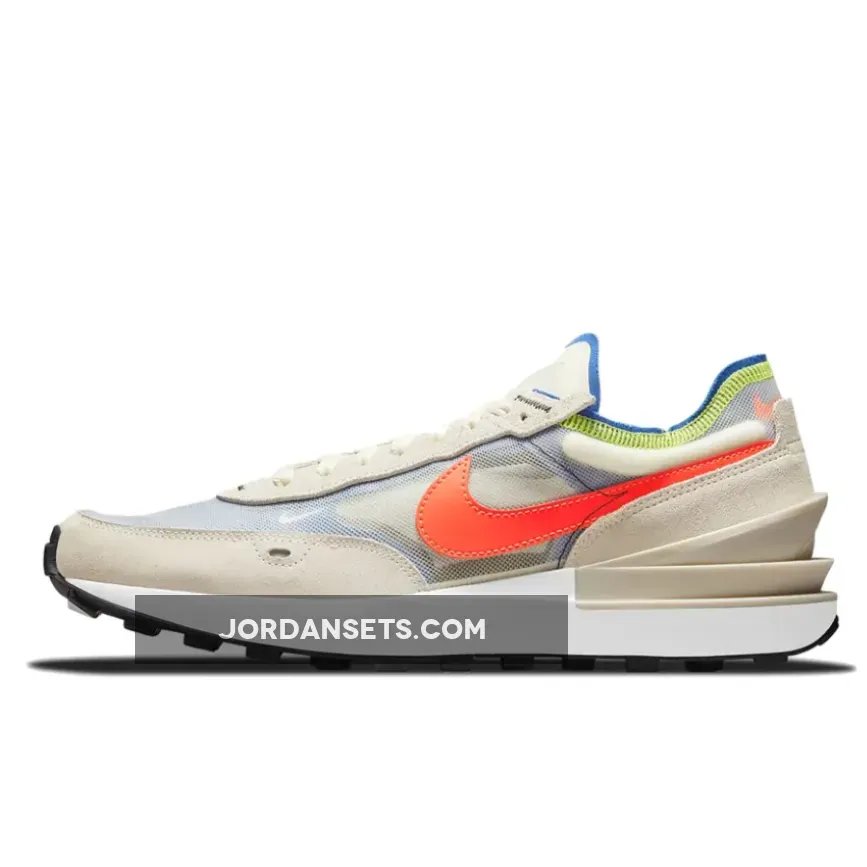 Nike Waffle One Coconut Milk/Hyper Royal/Light Lemon Twist/Bright Crimson #nike waffle coconut