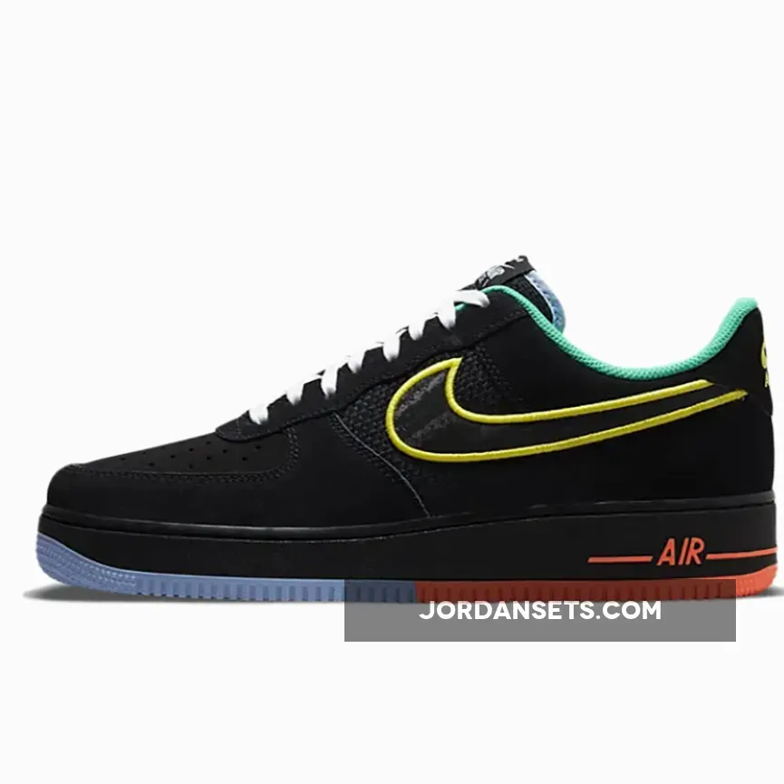Nike Air Force 1 'Peace and Unity' Black/Hyper Crimson DM9051-001 - air force one black and yellow
