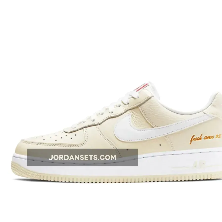 Nike Air Force 1 Low PRM 'Popcorn' Coconut Milk/White-University Red - popcorn air force