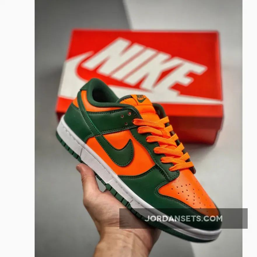 Nike Dunk Low Miami Hurricanes DD1391-300 / orange and green dunk lows