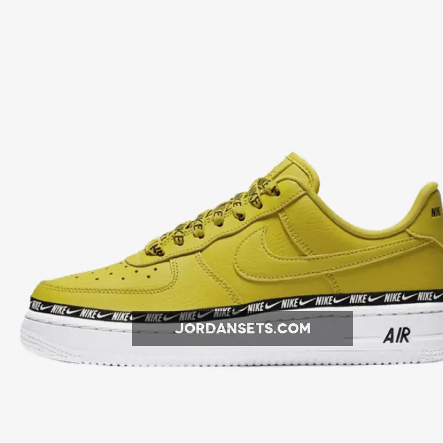 Nike Air Force 1 07 SE Premium Overbranded Yellow AH6827-700 #air force 1 sole yellow