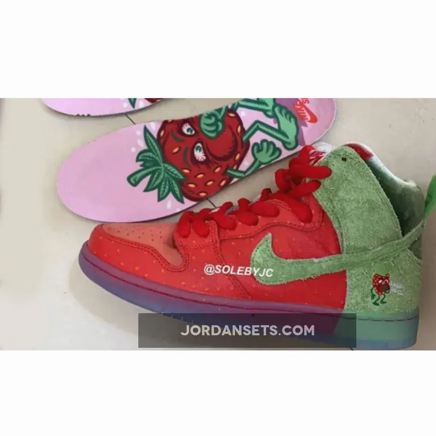Todd Bratrud x Nike SB Dunk High Strawberry Cough Red CW7093-600 - strawberry nike dunk