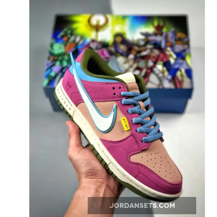 Saint Seiya x Nike Dunk Low Purple Brown Blue Green | BROWN AND BLUE DUNK LOW
