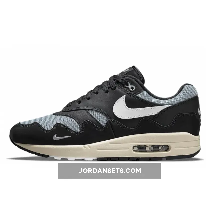Patta x Nike Air Max 1 'Black' Metallic Silver/White-Black-Coconut Milk nike patta black