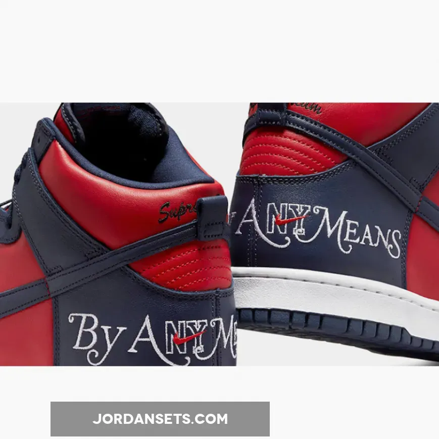 Supreme x Nike Dunk High Navy Red DN3741-600 #by any means supreme dunk