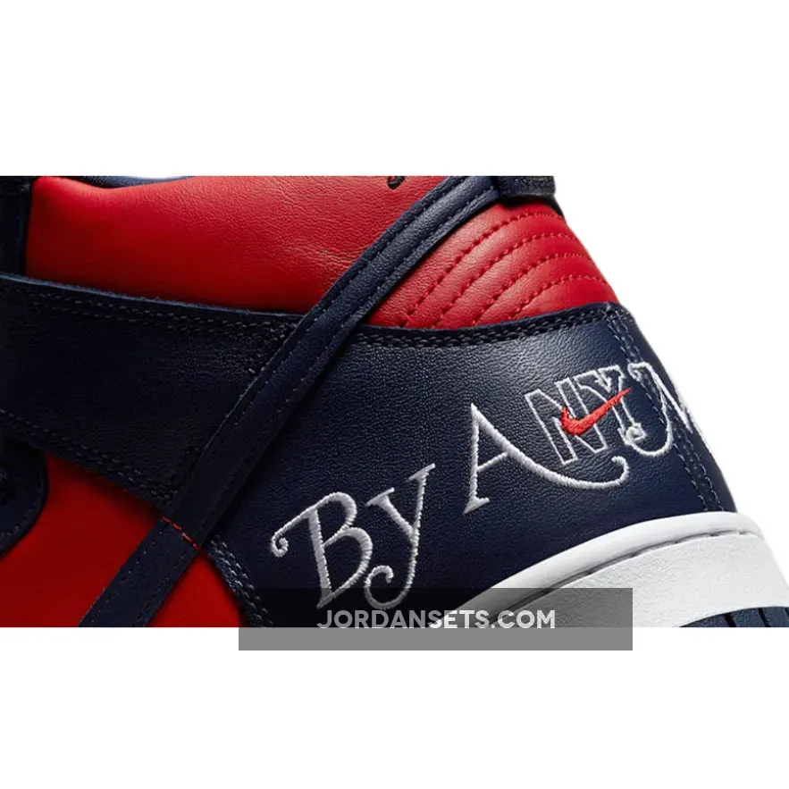 Supreme x Nike Dunk High Navy Red DN3741-600 #by any means supreme dunk