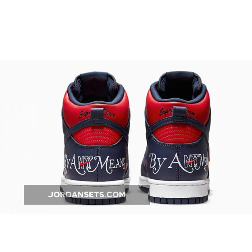 Supreme x Nike Dunk High Navy Red DN3741-600 #by any means supreme dunk