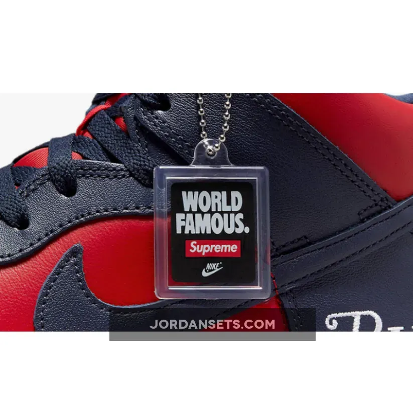 Supreme x Nike Dunk High Navy Red DN3741-600 #by any means supreme dunk