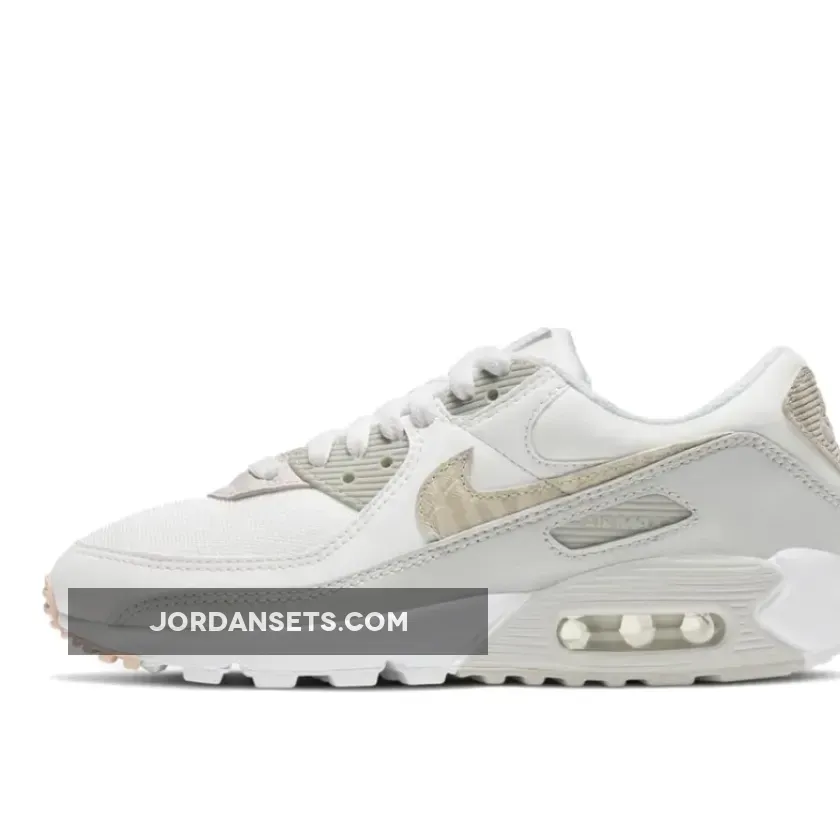 Nike Air Max 90 Snakeskin Swoosh White Soft Grey CV8824-100 / nike air max 90 se summit white
