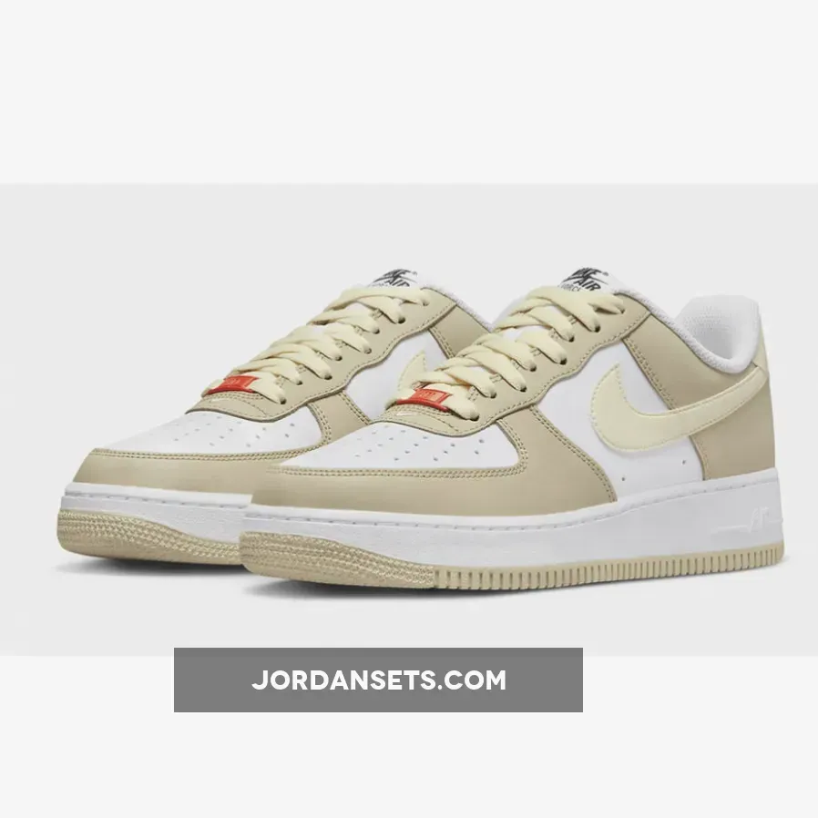 Nike Air Force 1 Low White/Rattan-Team Orange-Coconut Milk-Black #nike air force 1 low '07 coconut milk rattan