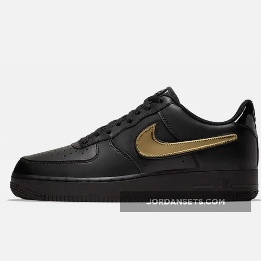 Nike Air Force 1 Low Removable Swoosh Black CT2252-001 / air force 1 removable swoosh