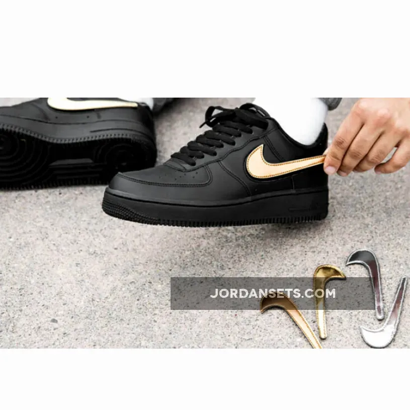Nike Air Force 1 Low Removable Swoosh Black CT2252-001 / air force 1 removable swoosh