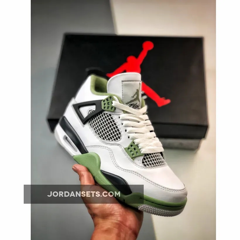Air Jordan 4 Seafoam/White/Black/Neutral Grey AQ9129-103 / seafoam green jordan