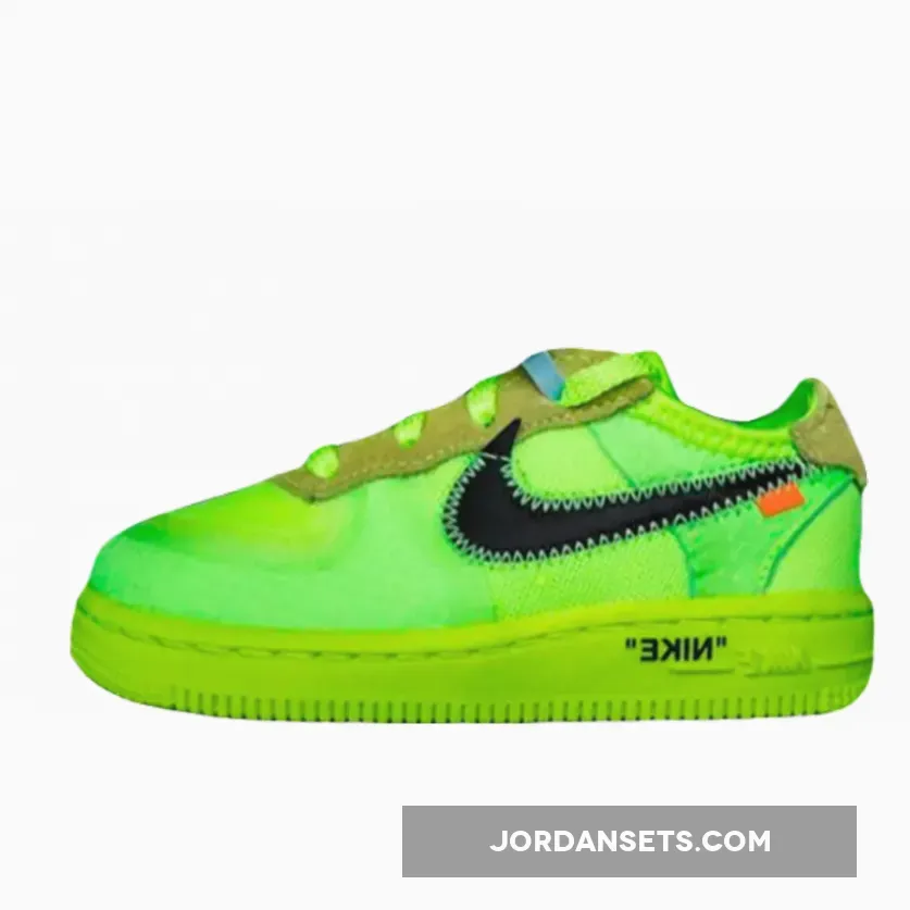 Off-White x Nike Air Force 1 Low Toddler Volt BV0853-001 #toddler air force 1 white