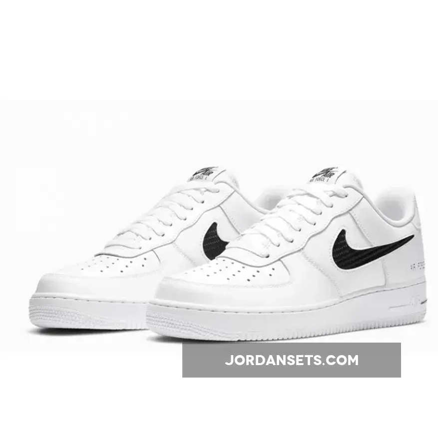 Nike Air Force 1 Low Cut Out Swoosh White For Womens DC1429-100 - nike air force 1 low cut out swoosh white black