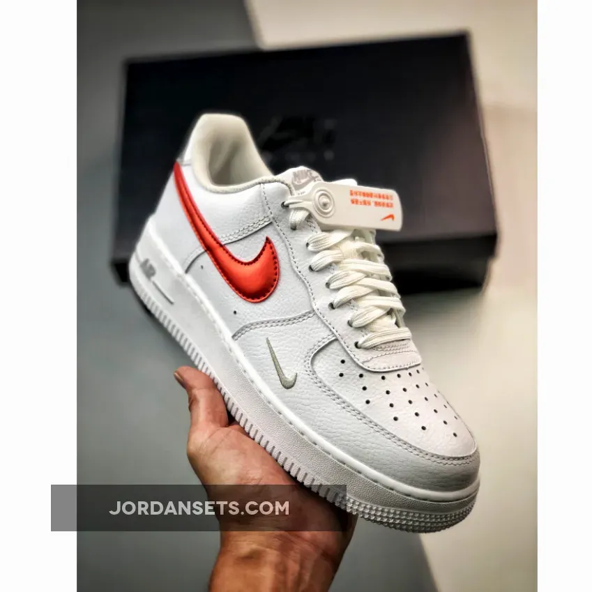Nike Air Force 1 Low White/Picante Red-Wolf Grey | af1 wolf grey