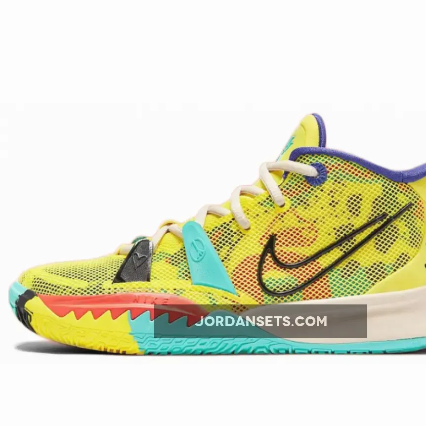 Nike Kyrie 7 GS 1 World 1 People Yellow For Womens CT4080-700 #nike kyrie 7 1 world 1 people yellow