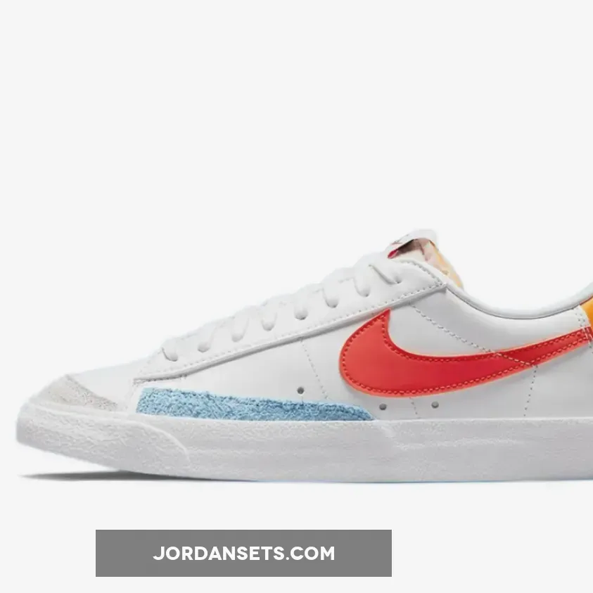 Nike Blazer Low 77 White Orange For Womens DC4769-105 #red white blue nike