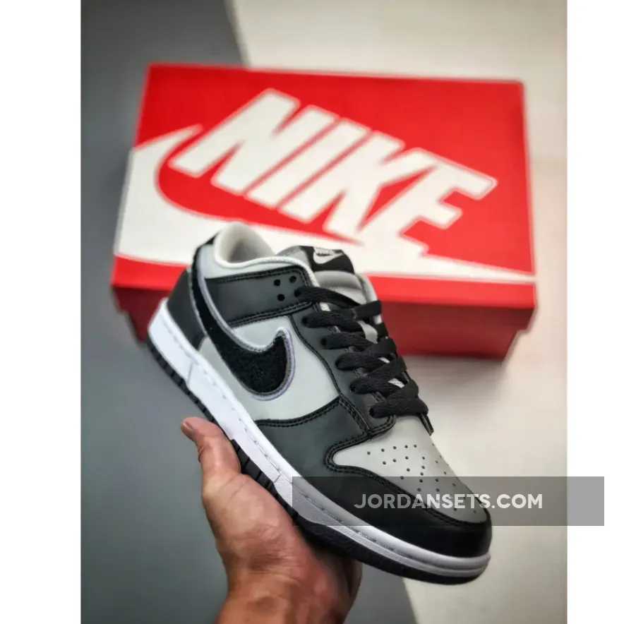 Nike Dunk Low Chenille Swoosh Black Grey | chenille dunks