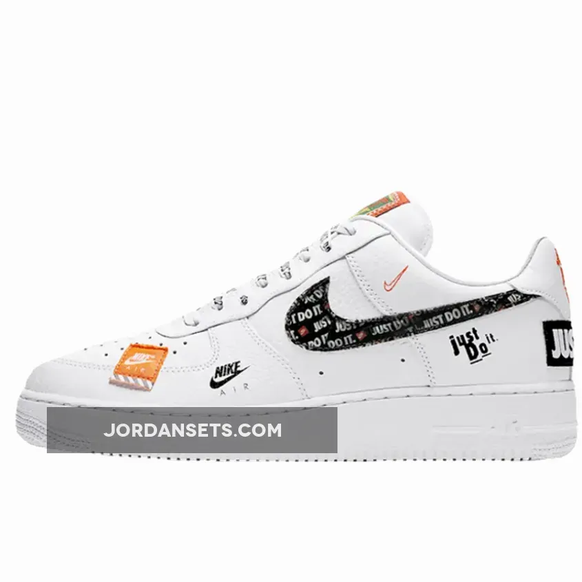 Nike Air Force 1 '07 'Just Do It' White/Black-Total Orange - just do it nike air force 1