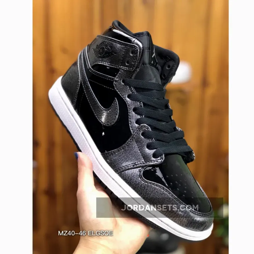 White And Black Patent Leather Jordans - Air Jordan 1 High 'Black Patent Leather' Black-Anthracite-White 332550-017