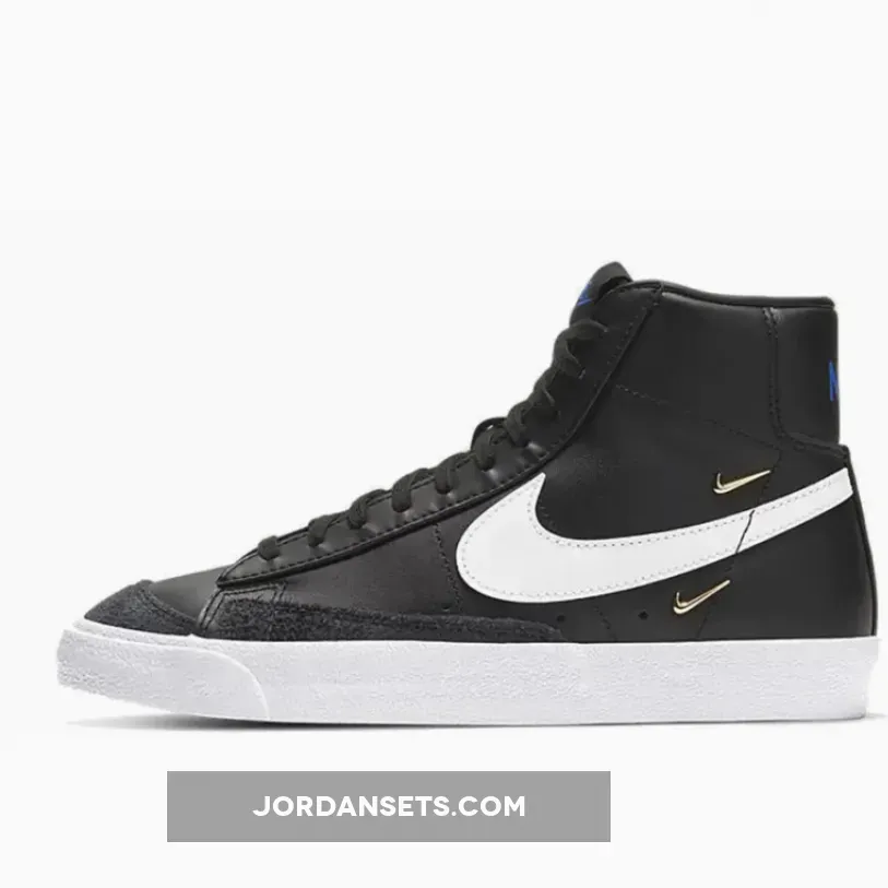 Nike Blazer Mid '77 LX Metallic Swoosh Black CZ4627-001 - metallic gold blazer women's