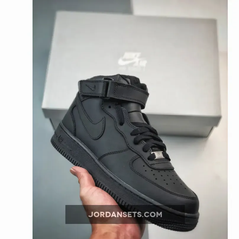 Nike Air Force One Mid 07 Triple Black #Air Force One Triple Black 315123-001