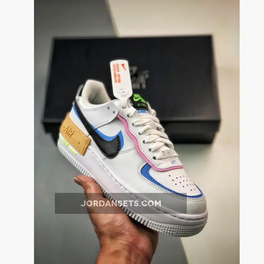 Ladies Nike Air Force 1 Shadow White Pink Blue FJ0735-100 To Buy