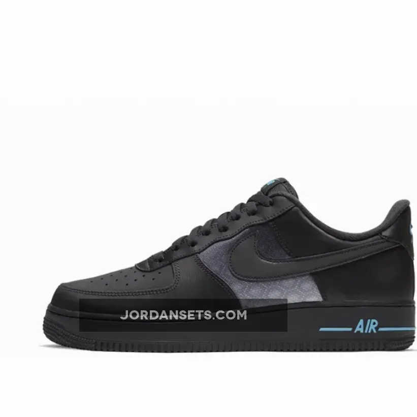 Nike Air Force 1 Low Black Blue Reflective DH2475-001 Brand New