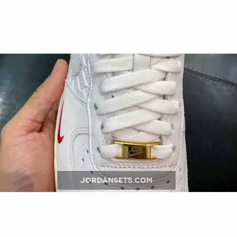 Kith x Nike Air Force 1 Low White/University Red-Metallic Gold kith japan