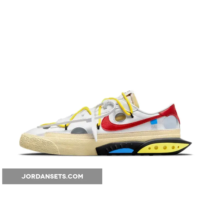 Off-White x Nike Blazer Low White University Red / nike blazer low off-white university red stores