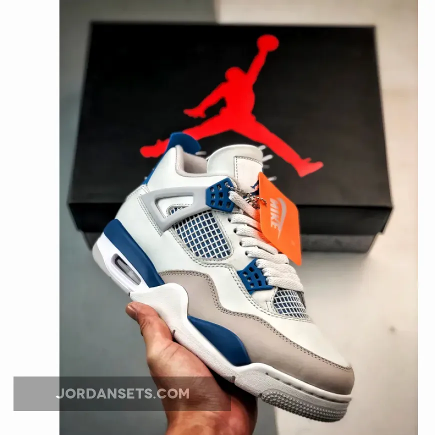 Air Jordan 4 Off-White/Military Blue-Neutral Grey Restock