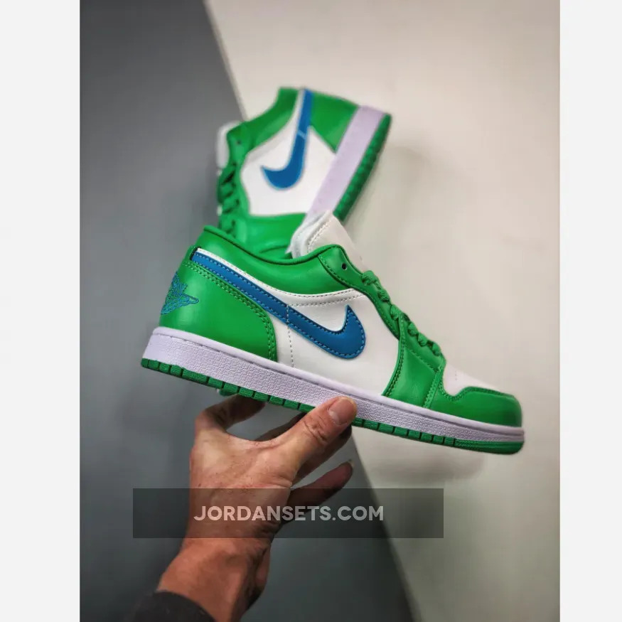Air Jordan 1 Low Lucky Green/Aquatone-White