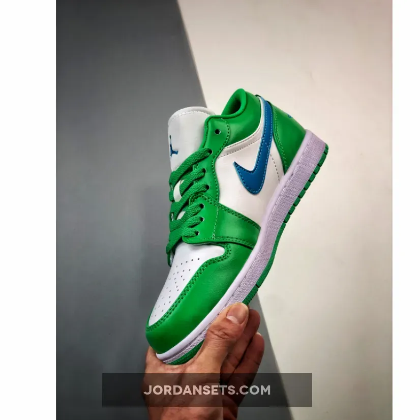 Air Jordan 1 Low Lucky Green/Aquatone-White