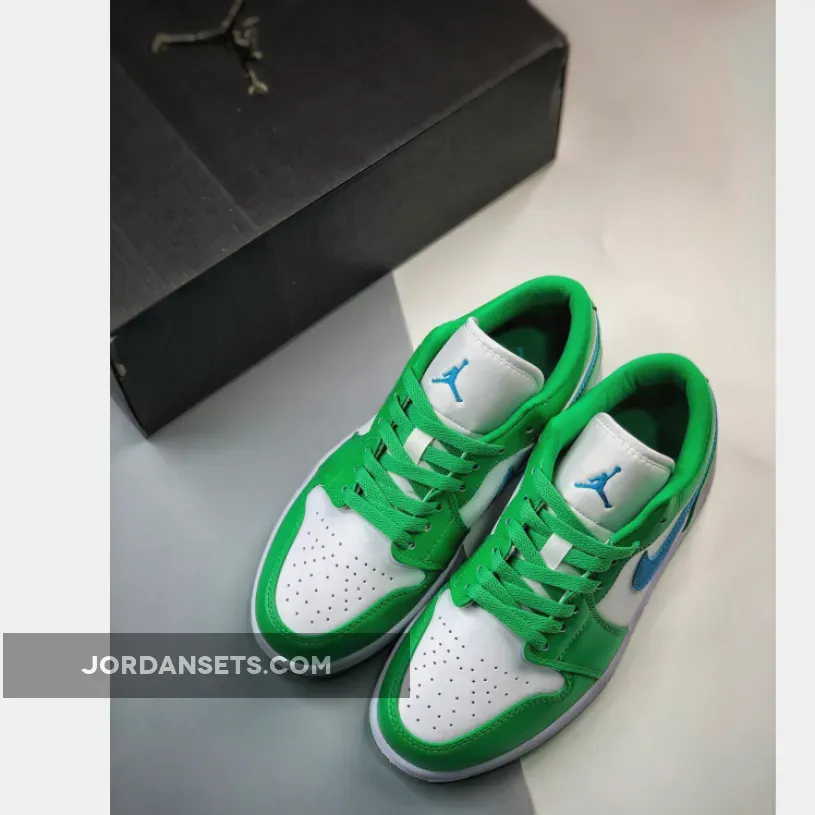 Air Jordan 1 Low Lucky Green/Aquatone-White