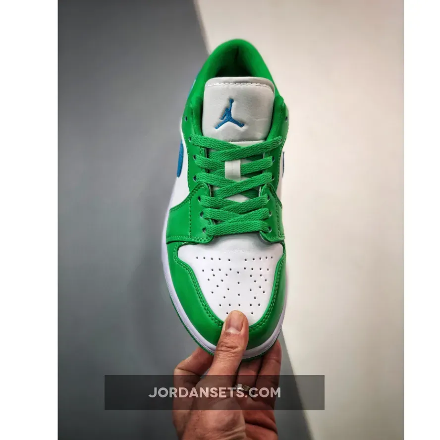 Air Jordan 1 Low Lucky Green/Aquatone-White