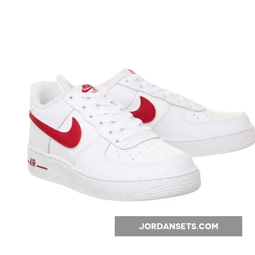 Nike Air Force 1 GS White Red WMNS AV6252-101 Outlet