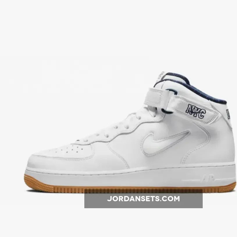 Nike Air Force 1 Mid 'NYC' White/Midnight Navy/Gum Yellow / nike air force 1 mid jewel nyc midnight navy