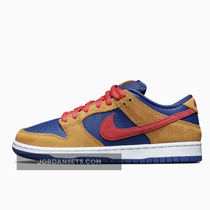 Nike SB Dunk Low 'Pelle Hat' Wheat/Light Fusion Red-Dark Purple #nike dunk reverse papa bear