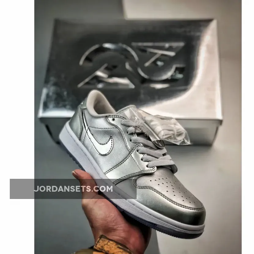 Air Jordan 1 Low Golf "Gift Giving" Metallic Silver FD6848-001