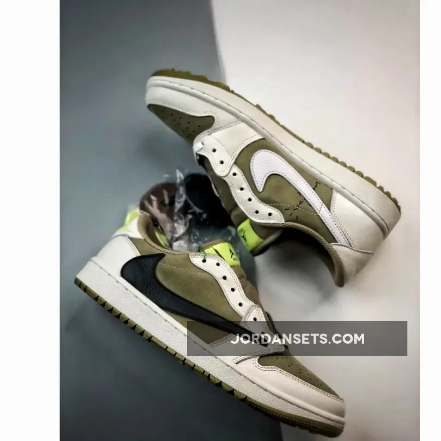 Travis Scott x Air Jordan 1 Low Golf Neutral Olive/Black-Sail / Travis Scott Golfs