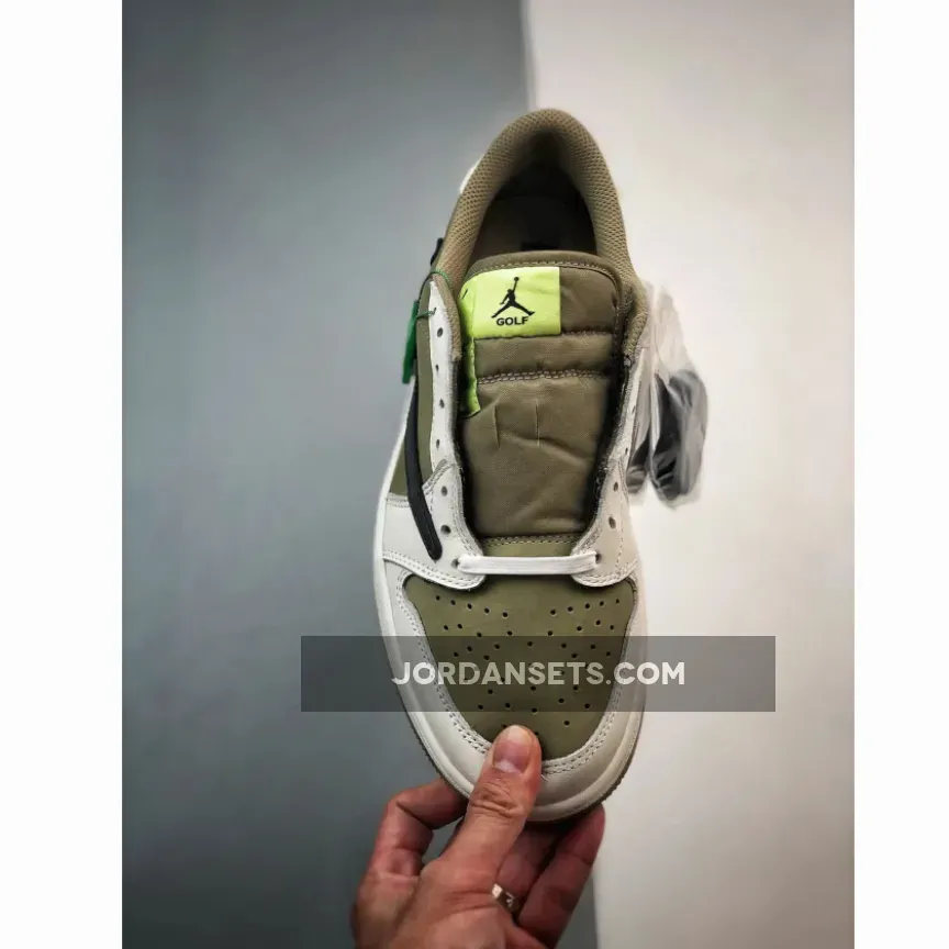 Travis Scott x Air Jordan 1 Low Golf Neutral Olive/Black-Sail / Travis Scott Golfs