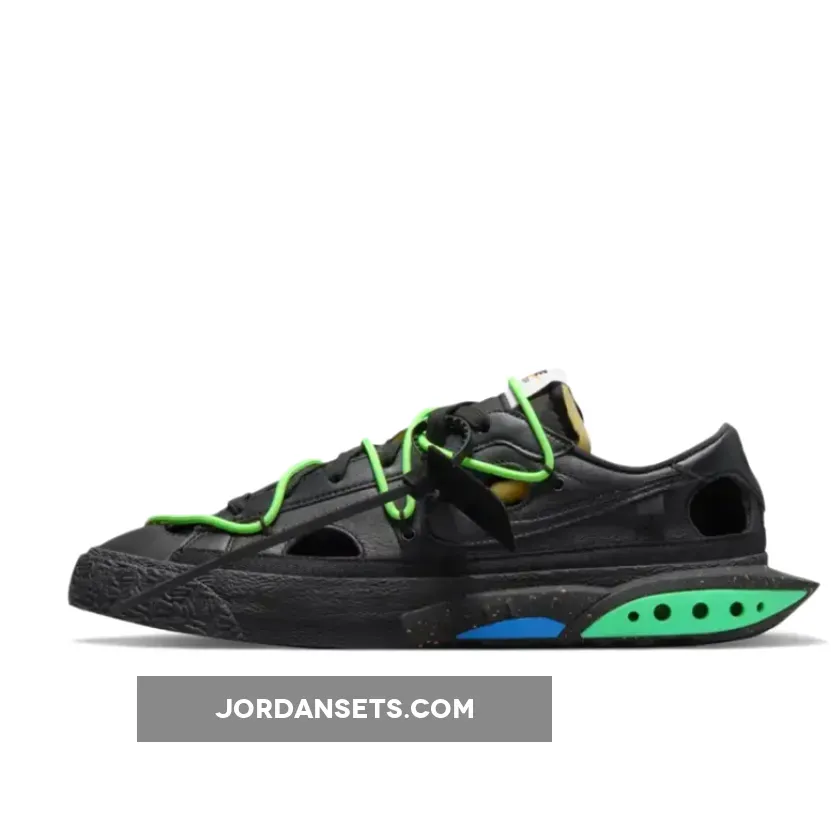 Off-White X Nike Blazer Low Black Green - blazers low black