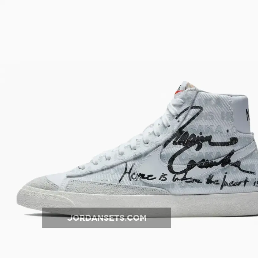 Comme des Garcons x Naomi Osaka x Nike Blazer Mid White Black - blazer heart
