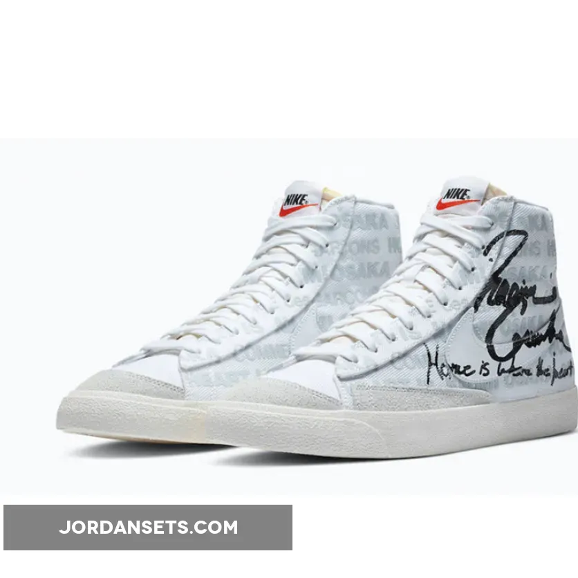 Comme des Garcons x Naomi Osaka x Nike Blazer Mid White Black - blazer heart