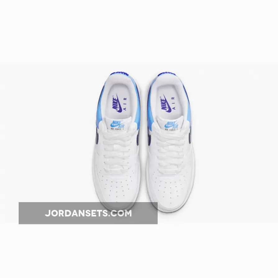 Nike Air Force 1 Low Blue Patent Swooshes DJ9942-400 Brand New