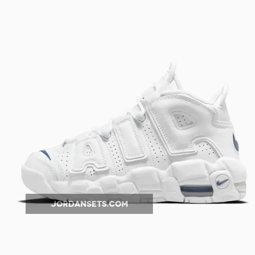 Nike Air More Uptempo GS White Armory Blue For Womens DH9719-100 - air more uptempo triple white
